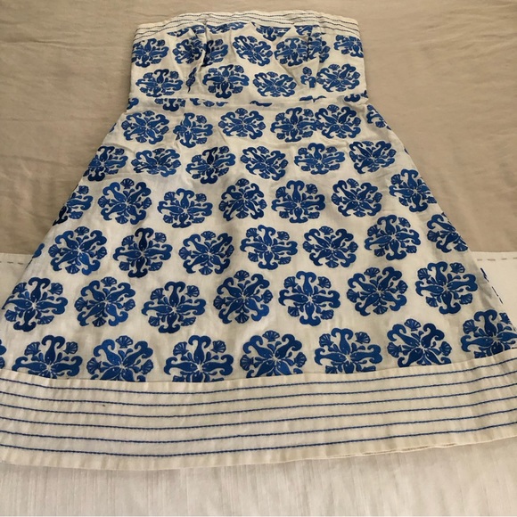 Robe Sans Bretilles Lilly Pulitzer Bowen Brodée Aqua - Taille 4 - Occasion Très Bon état